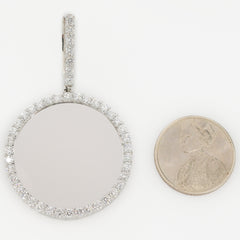 37MM 925 Silver 3.35CTW Lab Grown Diamond 11.3g Picture Charm Big Pointer