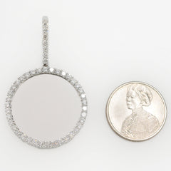 Sterling Silver 2.24CTW Lab Grown Diamond Picture Charm Big Pointer Pendant 8gms