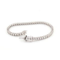 UNISEX TENNIS DIAMOND BRACELET - 10KT WHITE GOLD & 1.28 CTW