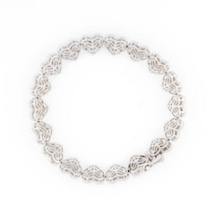 WOMEN'S HEART SHAPE BAGUETTE DIAMOND BRACELET - 10KT WHITE GOLD & 3.67 CTW