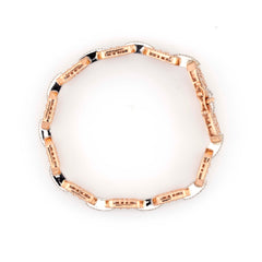 MEN'S GUCCI LINK BAGUETTE DIAMOND BRACELET - 10KT ROSE + WHITE GOLD & 7.72 CTW