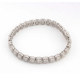 UNISEX TENNIS BAGUETTE DIAMOND BRACELET - 10KT WHITE GOLD & 3.51 CTW