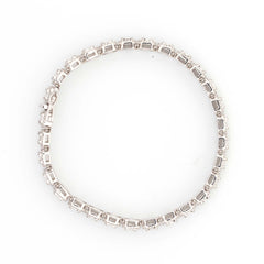 UNISEX TENNIS BAGUETTE DIAMOND BRACELET - 10KT WHITE GOLD & 3.51 CTW