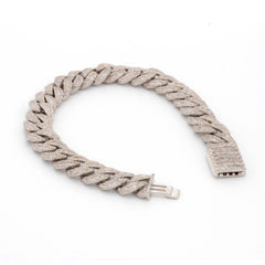MEN'S CUBAN BAGUETTE DIAMOND BRACELET - 925 SILVER & 6.35 CTW