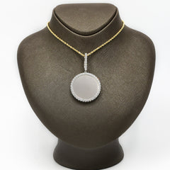 37MM 925 Silver 3.35CTW Lab Grown Diamond 11.3g Picture Charm Big Pointer