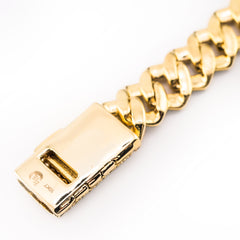 8MM 17.4g 10k Yellow Gold 4.64CTW Natural Diamond Cuban Bracelet 8.25 Inch