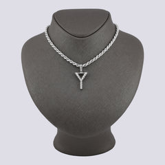 925 Silver Real Natural Diamonds 2 Grams All Initial Alphabets Pendant Letter Charm