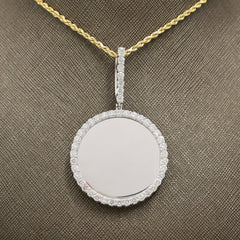 925 Silver 3.35CTW Lab Grown Diamond Picture Charm Big Pointers Pendant 11.3gms