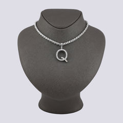 925 Silver Real Natural Diamonds 2 Grams All Initial Alphabets Pendant Letter Charm