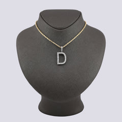 925 Silver Real Natural Diamonds 2 Grams All Initial Alphabets Pendant Letter Charm