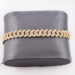 10k Yellow Gold Men 4.64CTW Natural Diamond Cuban Bracelet 17.4g 8.25In Armlet