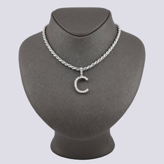 925 Silver Real Natural Diamonds 2 Grams All Initial Alphabets Pendant Letter Charm