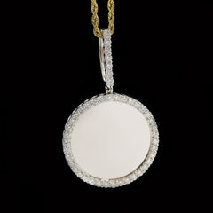 32MM 925 Silver 2.24CTW Lab Grown Diamond 8g Picture Charm Big Pointer Pendant