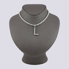 925 Silver Real Natural Diamonds 2 Grams All Initial Alphabets Pendant Letter Charm