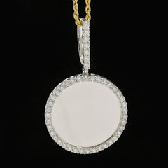 37MM 925 Silver 3.35CTW Lab Grown Diamond 11.3g Picture Charm Big Pointer