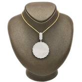 43MM 925 Silver 3.54CTW Lab Grown Diamond 11.4g Picture Charm Curve Edges Bail