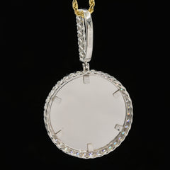 925 Silver 3.35CTW Lab Grown Diamond Picture Charm Big Pointers Pendant 11.3gms