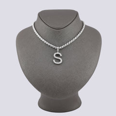 925 Silver Real Natural Diamonds 2 Grams All Initial Alphabets Pendant Letter Charm