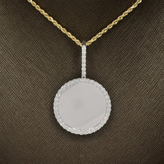 Sterling Silver 2.24CTW Lab Grown Diamond Picture Charm Big Pointer Pendant 8gms