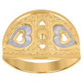 10kt Two-Tone Gold Womens Heart Ring