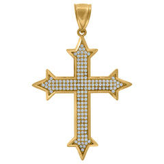 10kt Yellow Gold CZ Womens Double Row 11mm Endless Hoops Huggies