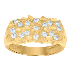 10kt Yellow Gold Mens Nugget Stud Earrings