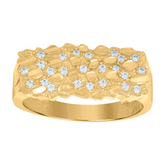 10kt Yellow Gold Mens Nugget Stud Earrings