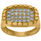 10kt Two-tone Gold Mens Cubic-Zirconia St. Lazarus Religious Charm Pendant