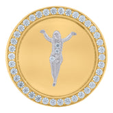 10kt Two-Tone Gold Mens Diamond-Cut Textured Initial Letter B Band Ring