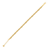 14Kt Yellow Gold Womens Twisted Chain Link Mesh Bolo Bracelet Size 7 Inches
