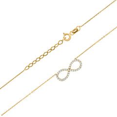 14Kt Yellow Gold Womens Cubic Zirconia Love Infinity Charm Pendant