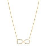 14Kt Yellow Gold Womens Cubic Zirconia Love Infinity Charm Pendant