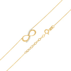 14Kt Yellow Gold Womens Cubic Zirconia Love Infinity Charm Pendant