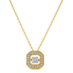 14Kt Yellow Gold Womens Sparkling Cubic Zirconia Hexagon Charm Pendant