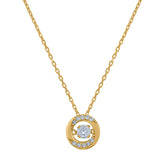 14Kt Yellow Gold Womens Sparkling Cubic Zirconia Circle Charm Pendant