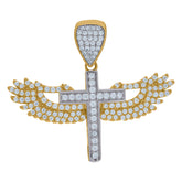 10kt Two-Tone Gold Mens Zodiac Sign Leo Lion Head Charm Pendant