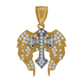 10kt Two-tone Gold Mens Jesus Last Supper INRI Cross Religious Charm Pendant