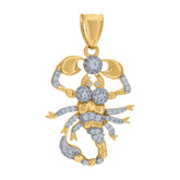 10kt Yellow Gold Mens Cubic Zirconia Key Lock & Key Charm Pendant