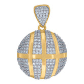 10kt Yellow Gold Mens Basket Ball Sports Charm Pendant