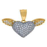 10kt Yellow Gold Mens Cubic-Zirconia World Map Charm Pendant