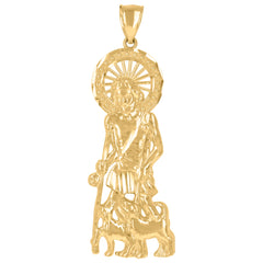 10kt Yellow Gold Mens Jesus Religious Charm Pendant