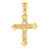 10kt Two-tone Gold Womens Cubic-Zirconia Flower Link Bracelet Size 8 Inches