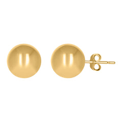 14Kt Yellow Gold Womens 10mm Ball Stud Earrings