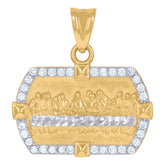 10kt Yellow Gold Mens Last Supper Religious Charm Pendant