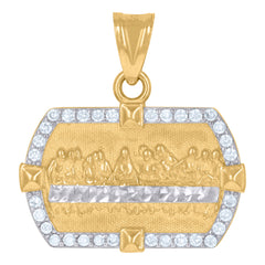 10kt Yellow Gold Mens Last Supper Religious Charm Pendant