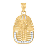 10kt Yellow Gold Mens Leo/Lion Head Animal Wildlife Charm Pendant