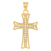 10kt Two-tone Gold His & Hers Cubic-Zirconia Trio Ring Set