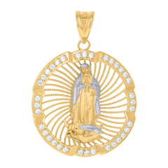 10Kt Yellow Gold Mens Medallion Jesus Religious Charm Pendant