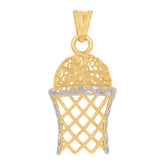 14Kt Two-Tone Gold Mens Basketball Sports Charm Pendant