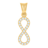 14Kt Yellow Gold Womens Cubic-Zirconia Infinity Charm Pendant
